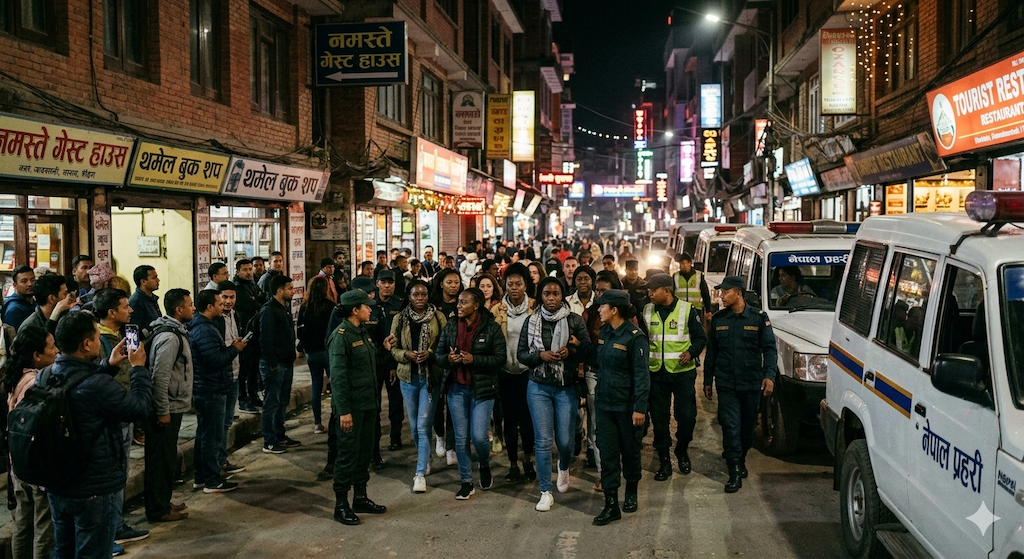 ठमेलमा अभद्र व्यवहार गर्ने २० विदेशी महिला पक्राउ