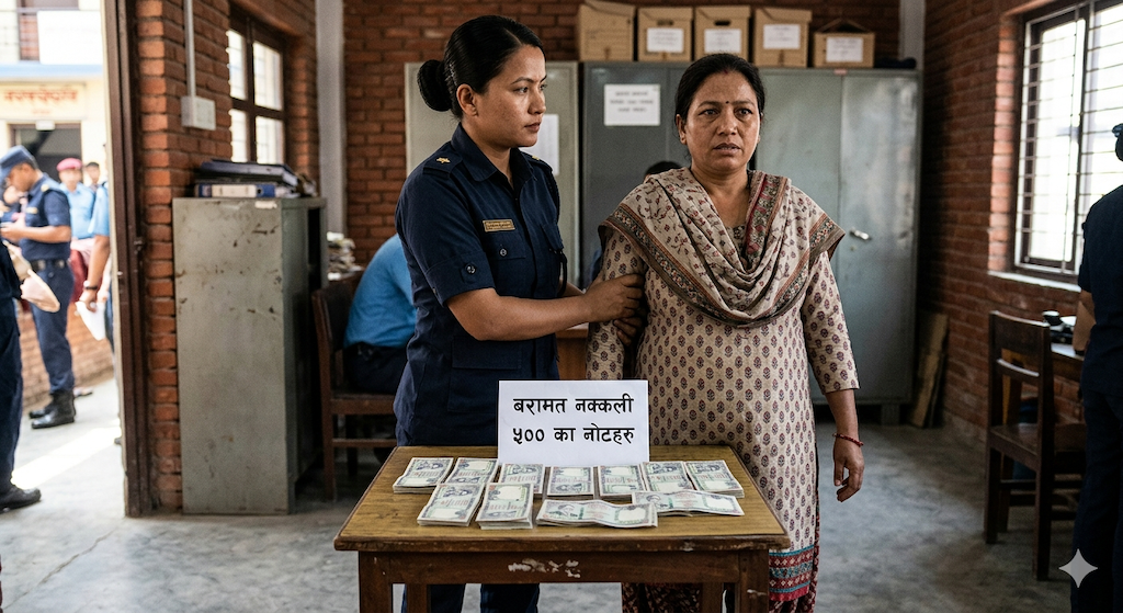 नक्कली पाँच सयका नोटसहित महिला पक्राउ