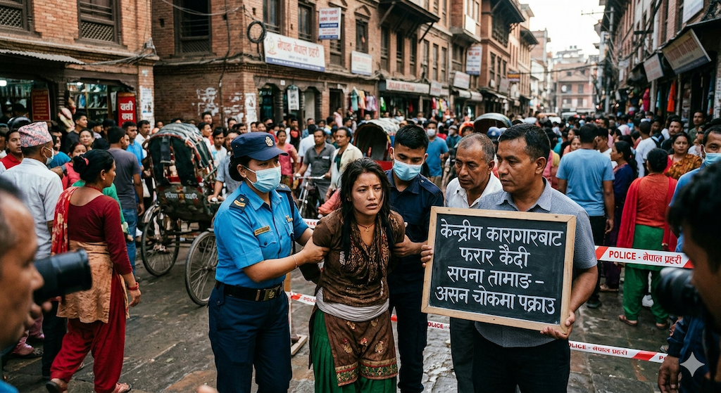 केन्द्रीय कारागारबाट फरार कैदी सपना तामाङ असन चोकबाट पक्राउ