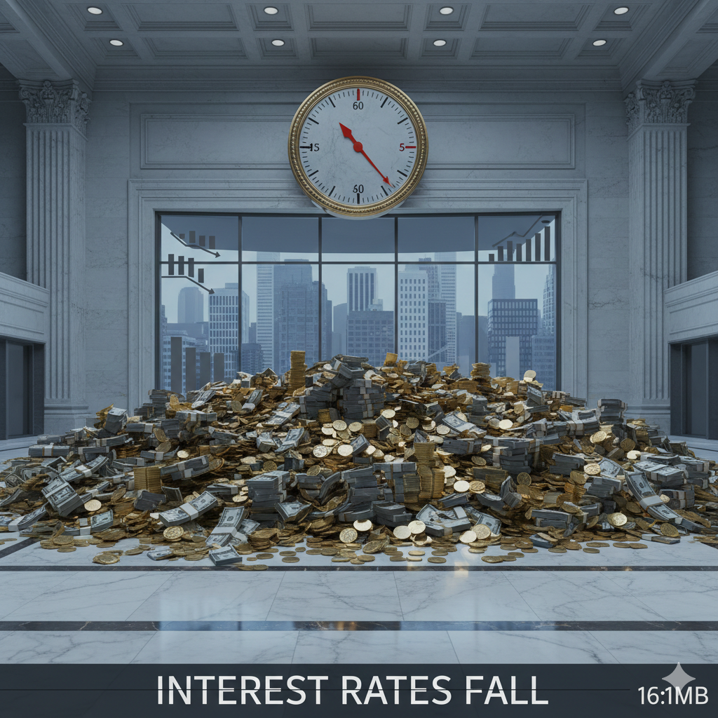 बैङ्कहरुमा पैसा थुप्रिँदा फेरि घट्यो ब्याजदर