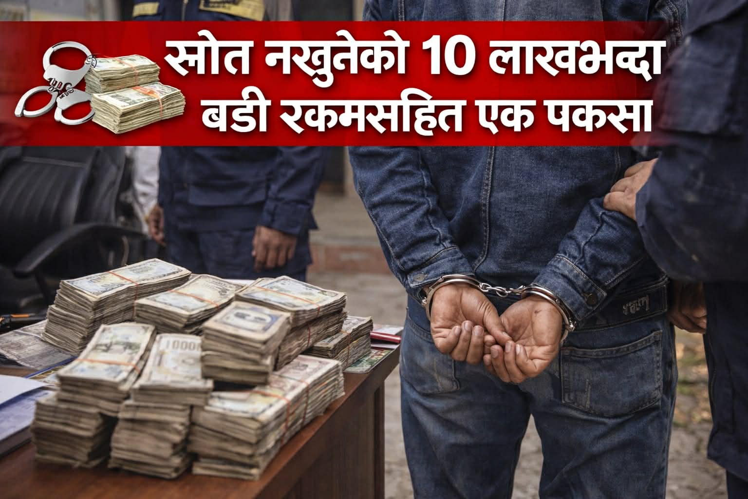 स्रोत नखुलेको १० लाखभन्दा बढी रकमसहित एक पक्राउ