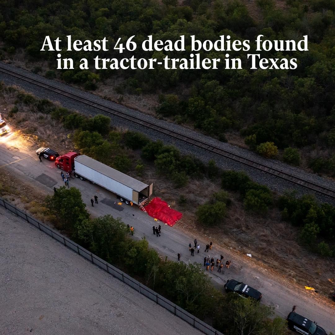 टेक्सास राज्यको सान एन्टोनियोमा ट्रकमा निसास्सिएर ४६ जना आप्रवासीको मृत्यु
